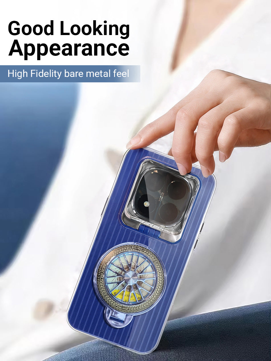 Redmi Note 14 Pro+ Luxury Dual Layer Hybrid Camera Wheel Rotating Case