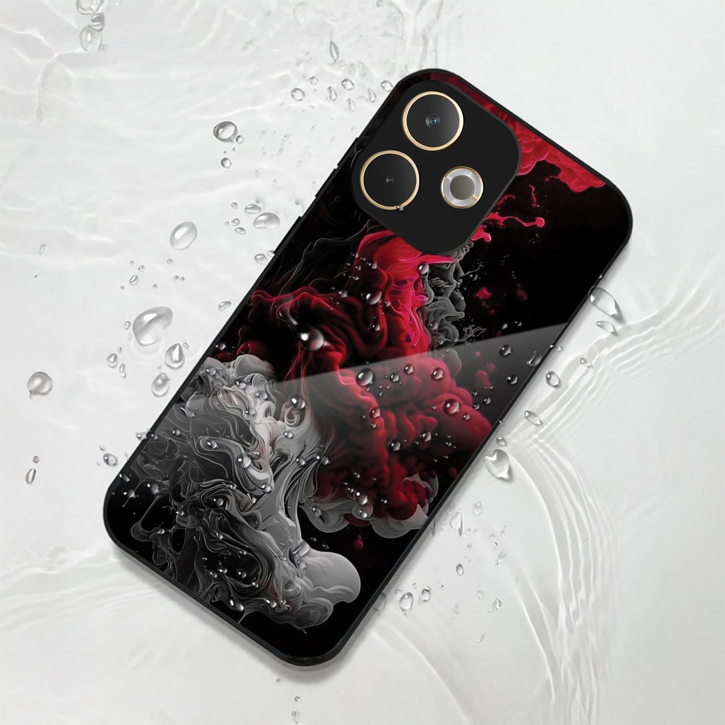 Oppo A5 Pro 5G Premium Acrylic Shockproof Glass Back Case (Infernal Drift)