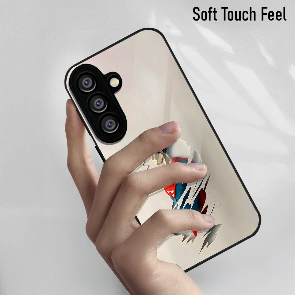 Samsung Galaxy A56 5G Premium Acrylic Shockproof Glass Back Case (Scratch Superman)