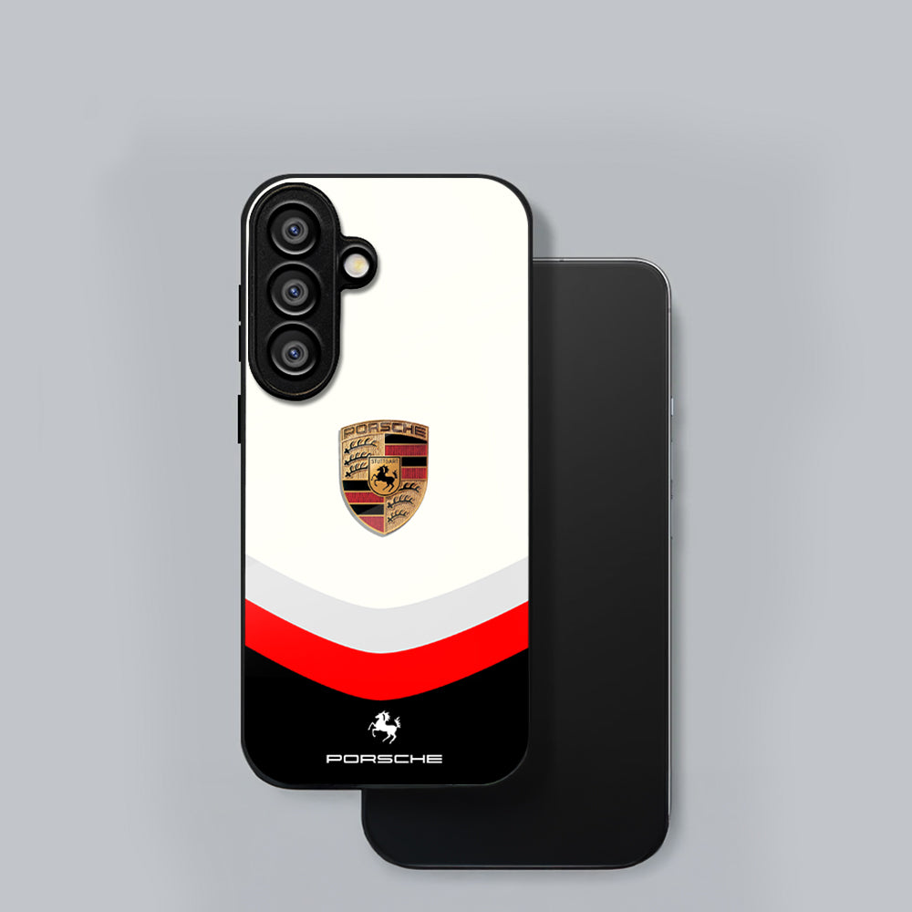 Samsung Galaxy A56 Premium Acrylic Shockproof Glass Back Case (Porsche Stripe)