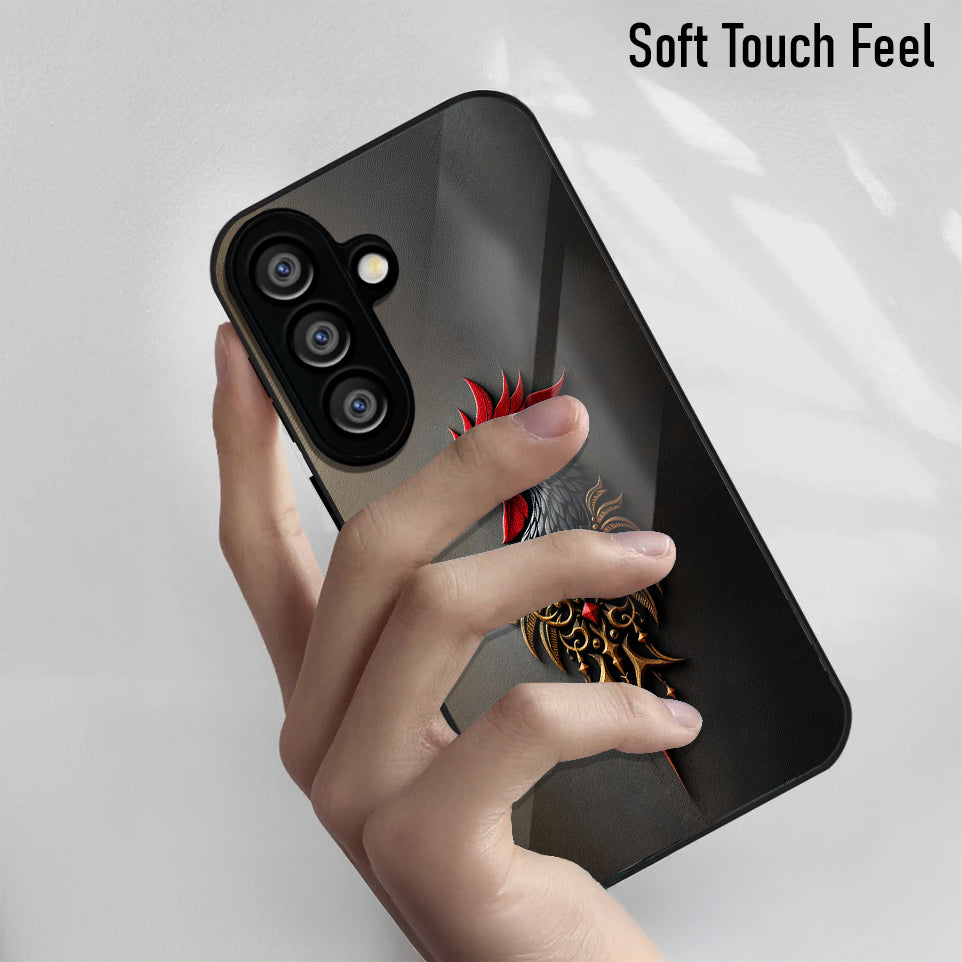 Samsung Galaxy A36 Premium Acrylic Shockproof Glass Back Case (Royal Rooster)