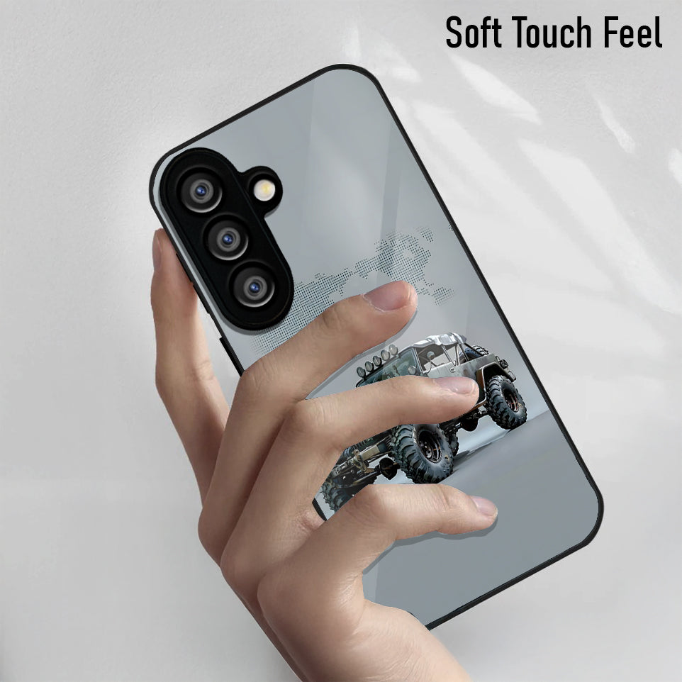 Samsung Galaxy A56 5G Premium Acrylic Shockproof Glass Back Case (OFF Road Jeep)