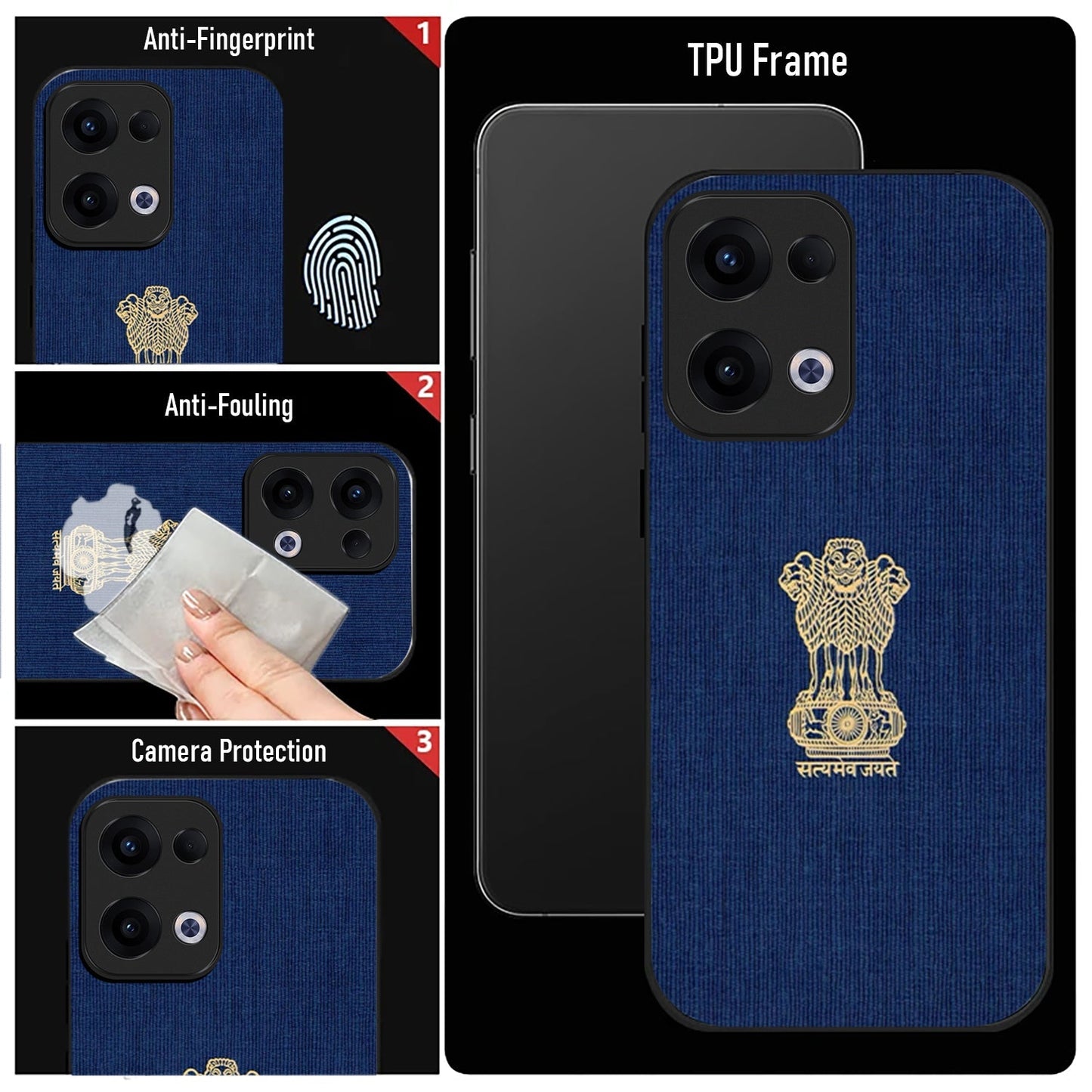 Oppo Reno 13 5G Premium Acrylic Shockproof Glass Back Case (Nation Pride)