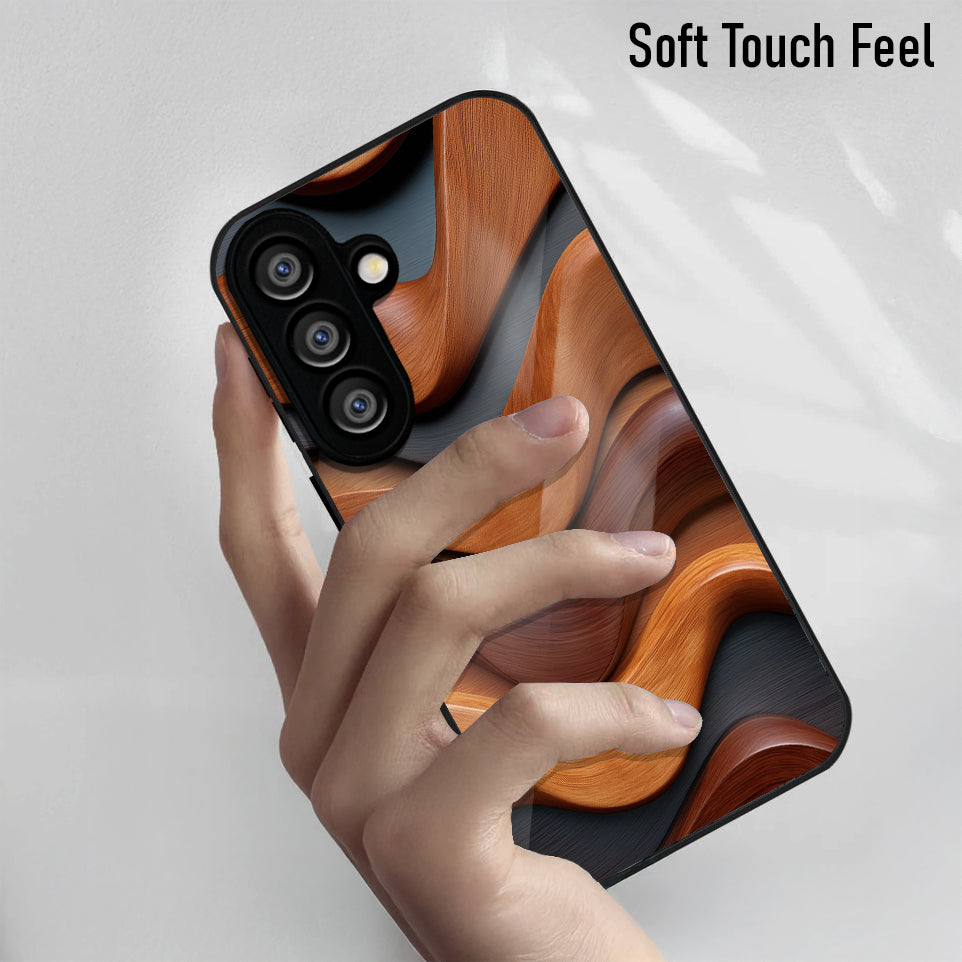 Samsung Galaxy A36 Premium Acrylic Shockproof Glass Back Case (Wood Wave)