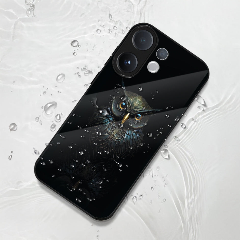 Vivo V60 5G Premium Acrylic Shockproof Glass Back Case (Midnight Owl)