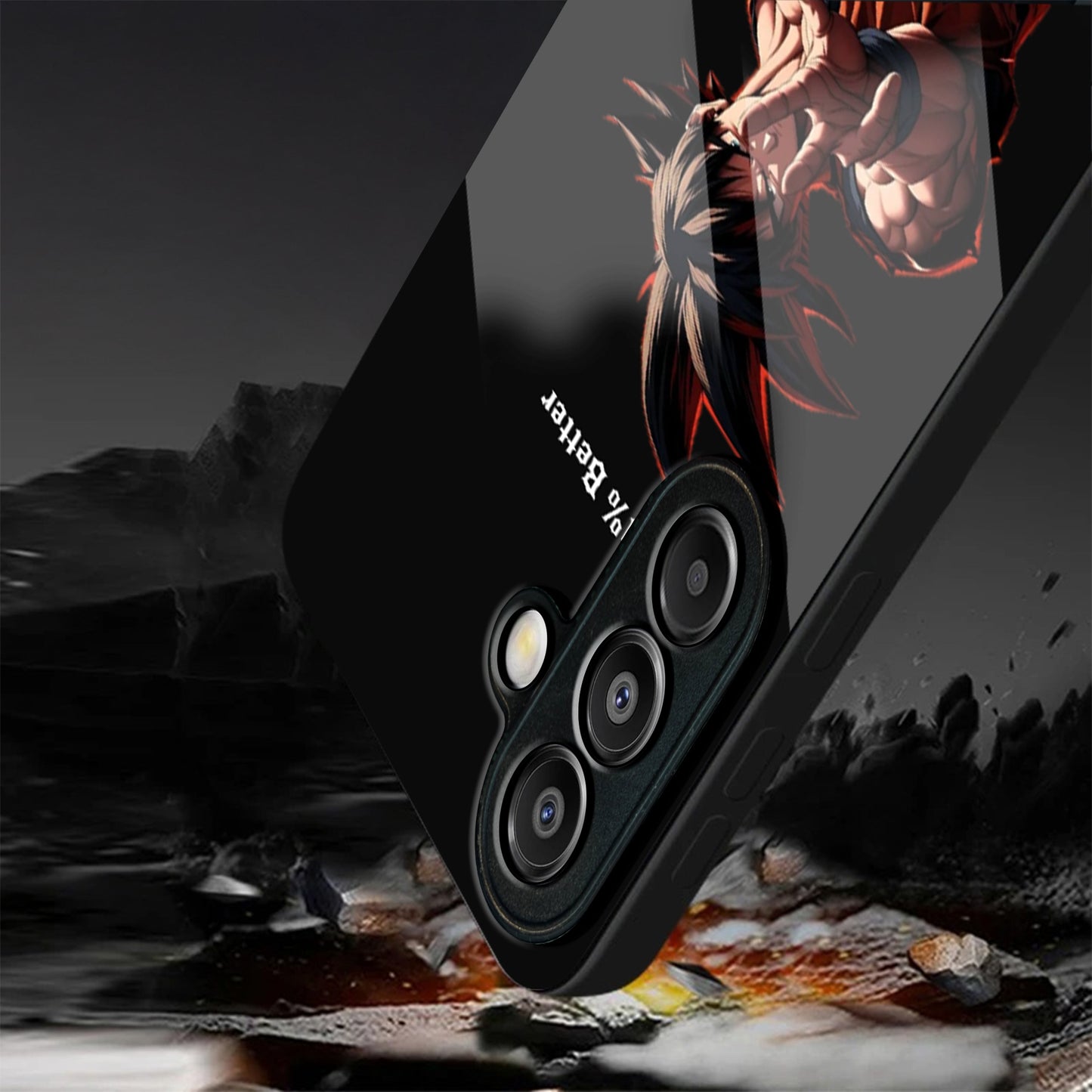 Samsung Galaxy A56 Premium Acrylic Shockproof Glass Back Case (Saiyan Spirit)