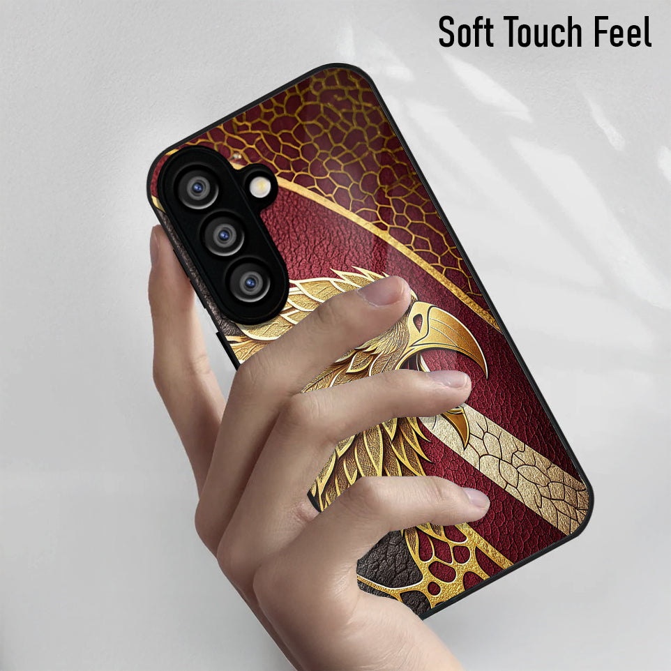 Samsung Galaxy A56 Premium Acrylic Shockproof Glass Back Case (Metallic Eagle)