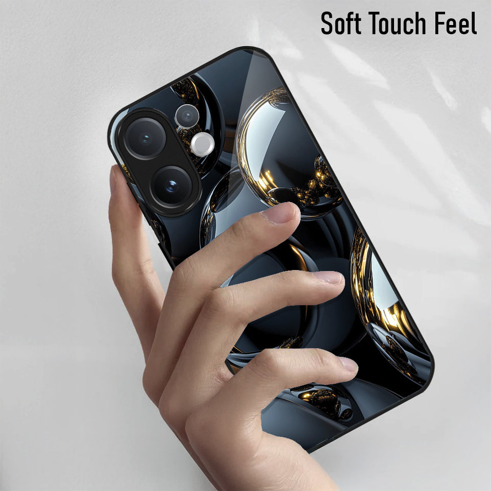 Vivo V60 5G Premium Acrylic Shockproof Glass Back Case (Mirror Spheres)