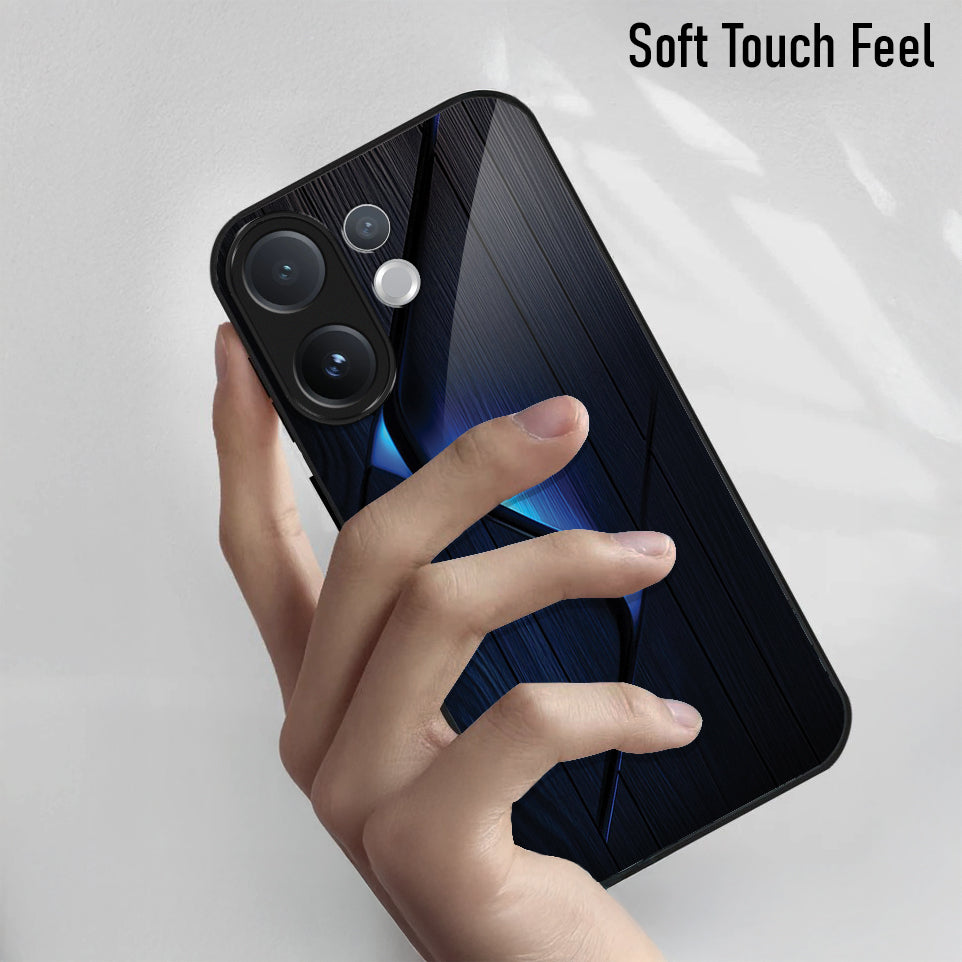 Vivo V60 5G Premium Acrylic Shockproof Glass Back Case ( Blue Gradient )