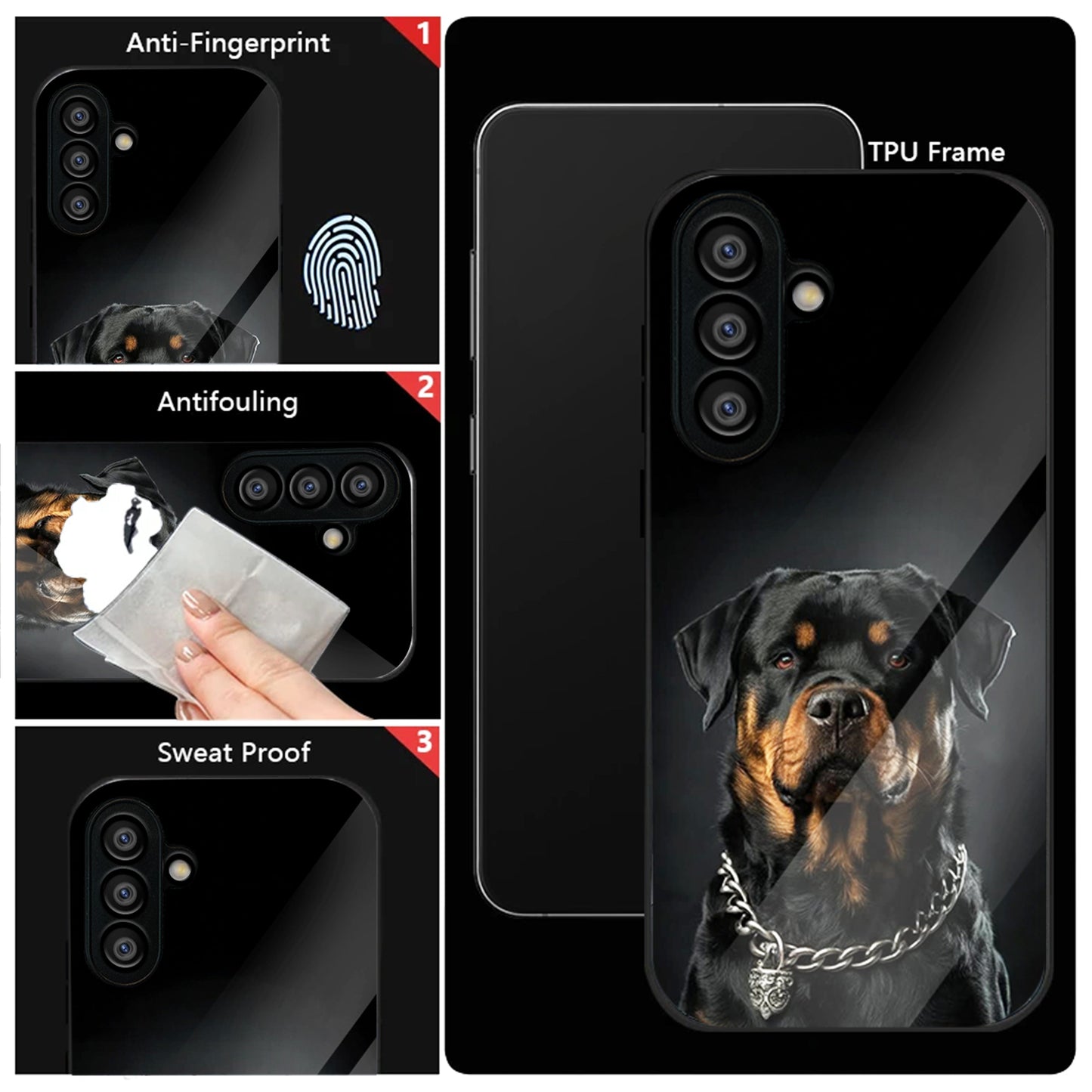 Samsung Galaxy A56 Premium Acrylic Shockproof Glass Back Case (Loyal Beast)