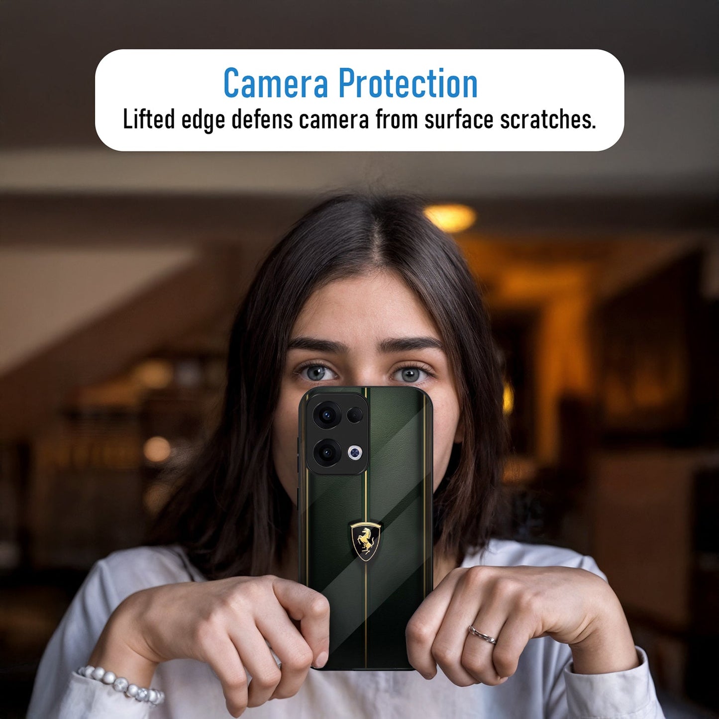 Oppo Reno 13 5G Premium Acrylic Shockproof Glass Back Case (Luxe Armor)