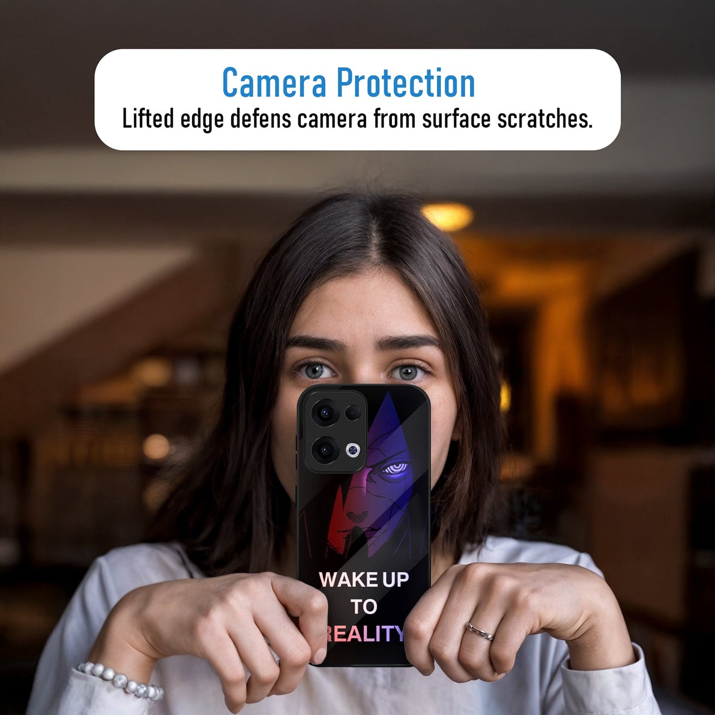 Oppo Reno 13 5G Premium Acrylic Shockproof Glass Back Case (Reality Breaker)