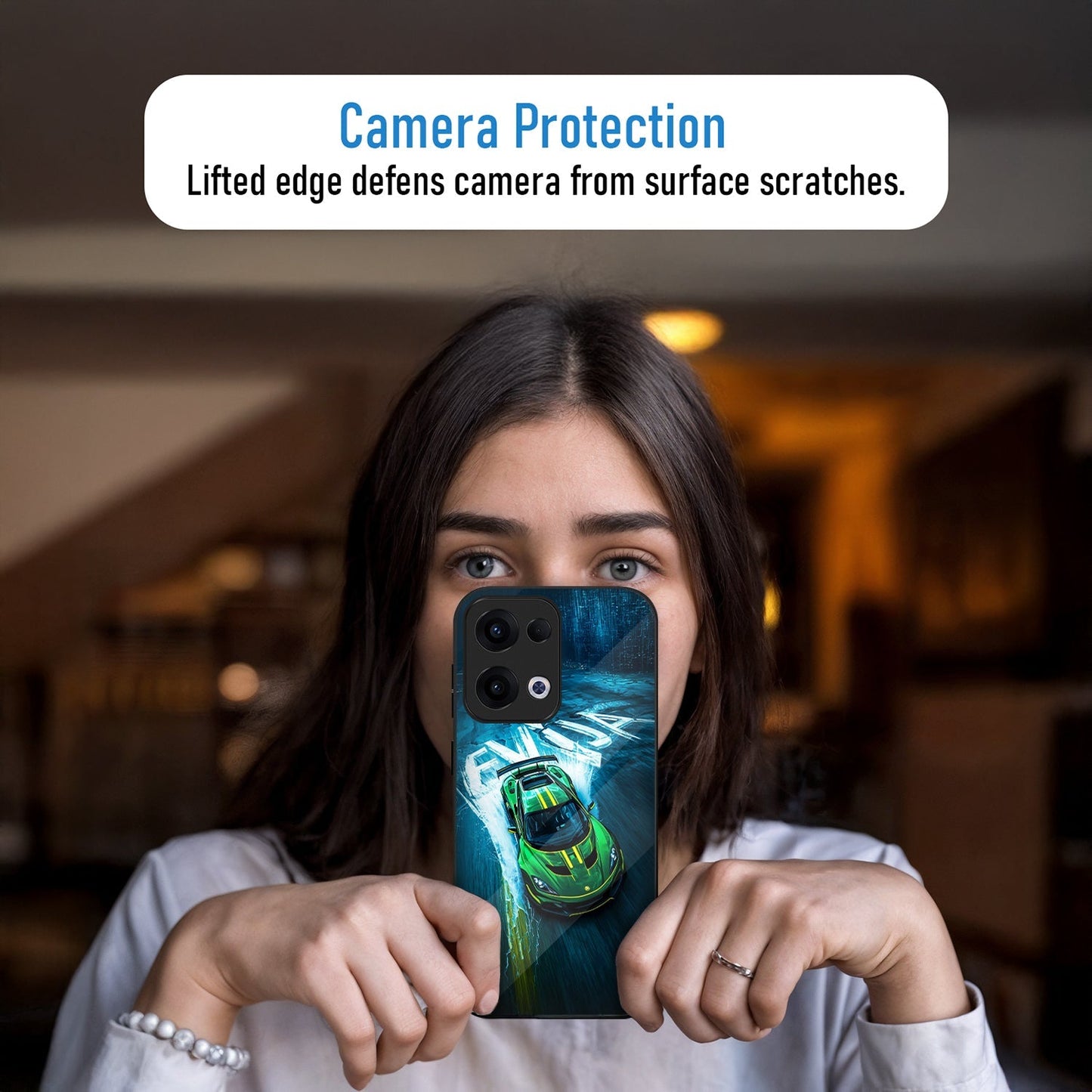 Oppo Reno 13 5G Premium Acrylic Shockproof Glass Back Case (Nitron)