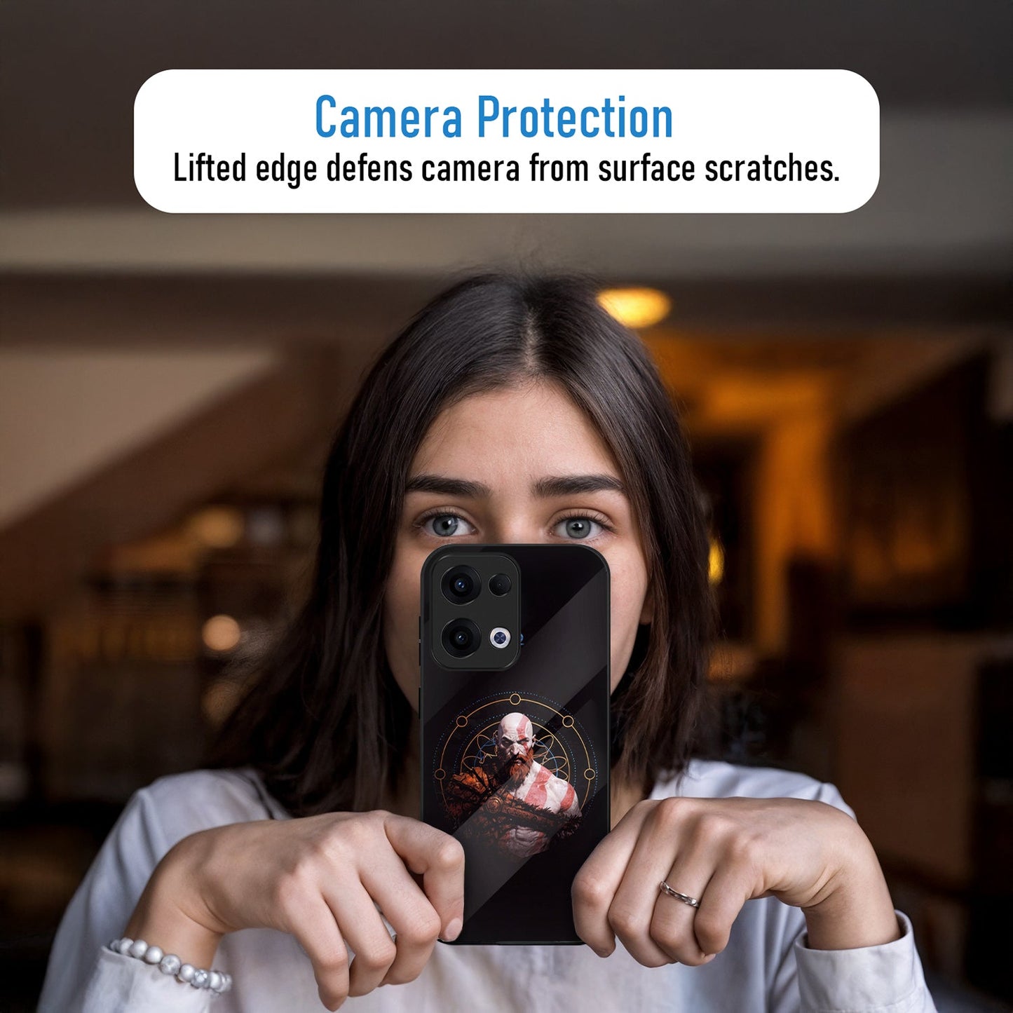 Oppo Reno 13 5G Premium Acrylic Shockproof Glass Back Case (Valdra)