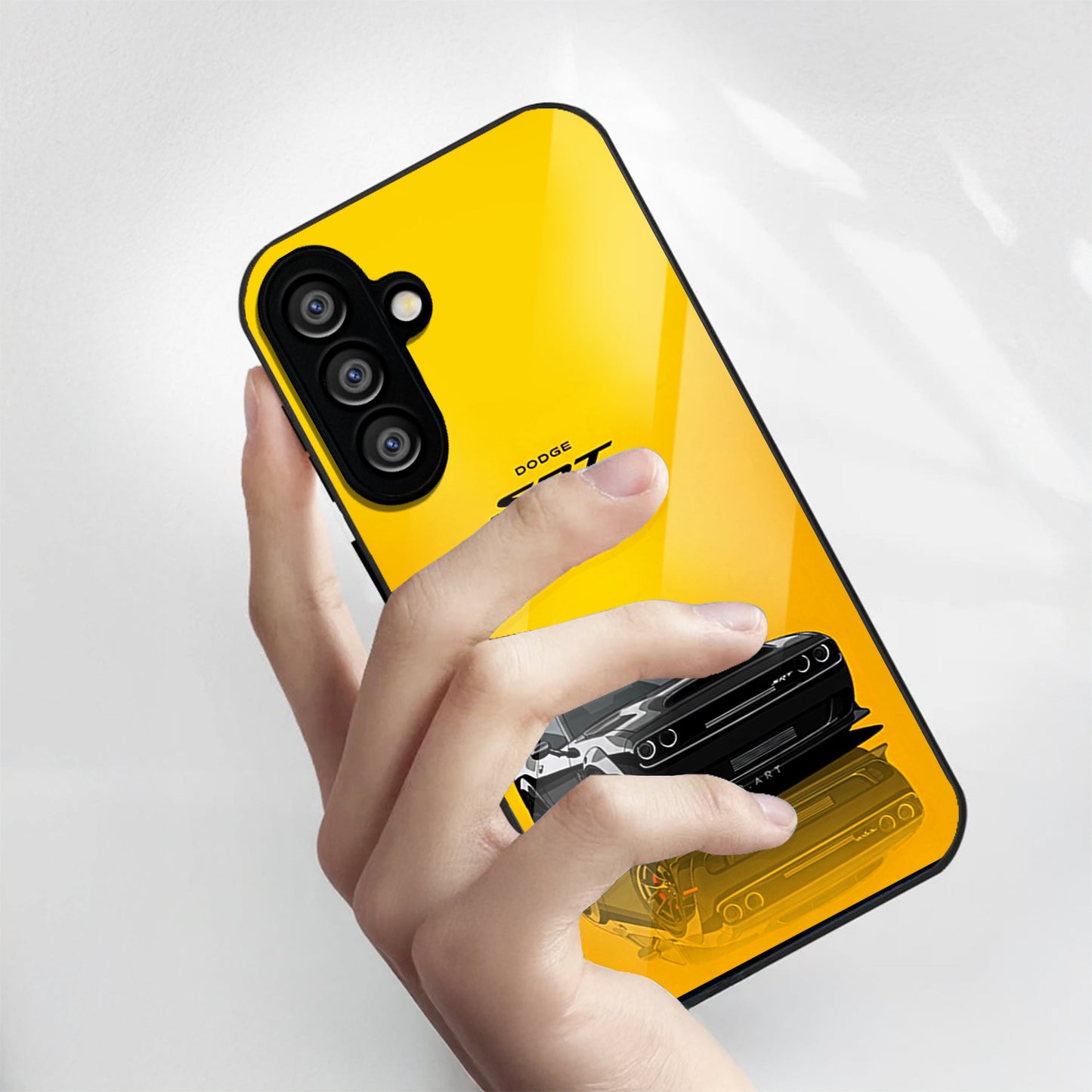 Samsung Galaxy A36 Premium Acrylic Shockproof Glass Back Case (Dodge SRT)