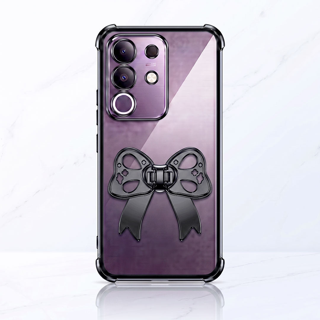 Vivo T4x 5G Stylish Bow Knot Transparent Shockproof Airbag Phone Case
