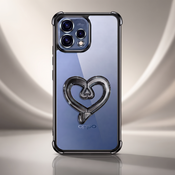 Oppo Reno 15 5G Premium Heart Transparent Shockproof Airbag Phone Case