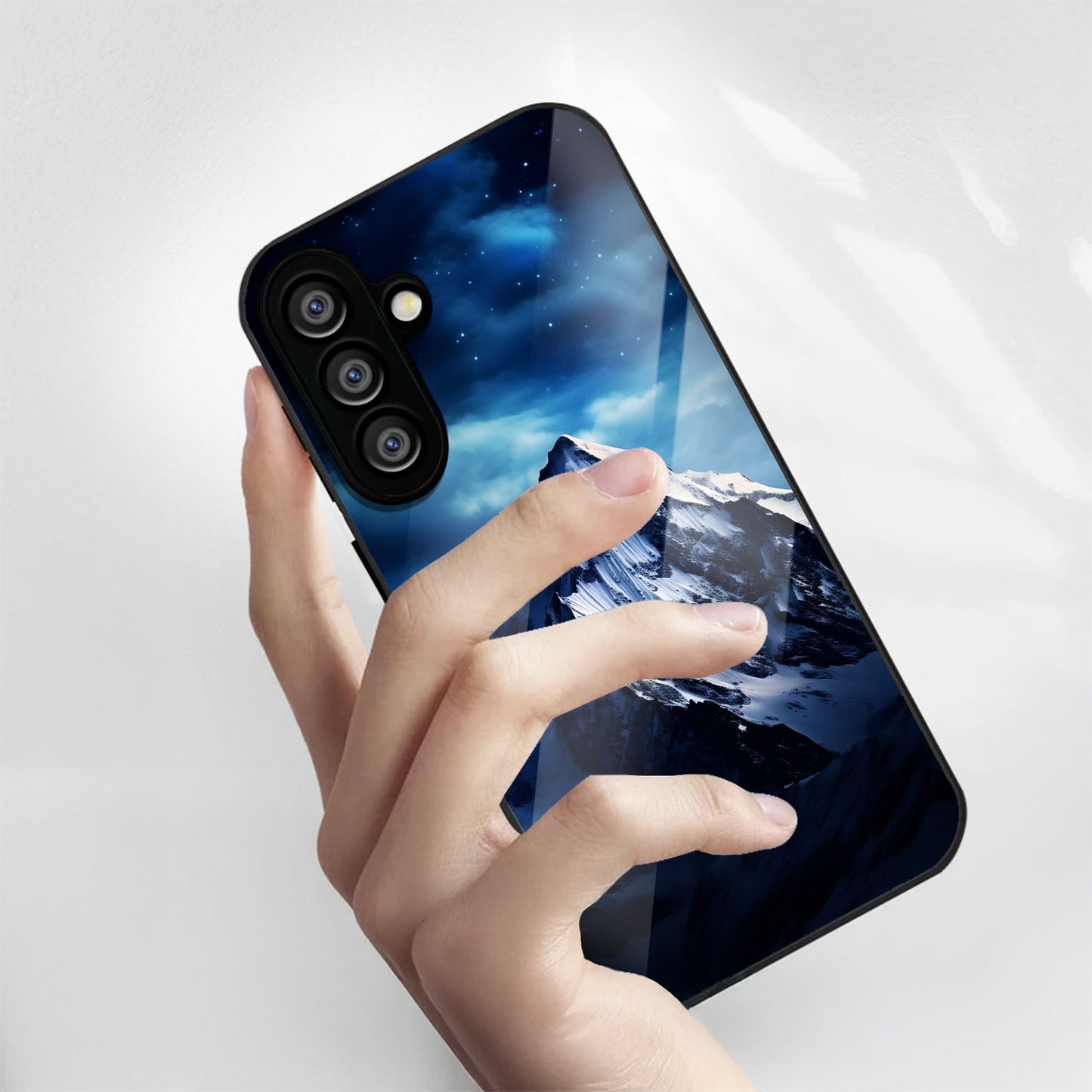 Samsung Galaxy A36 Premium Acrylic Shockproof Glass Back Case (Frozen Peak)