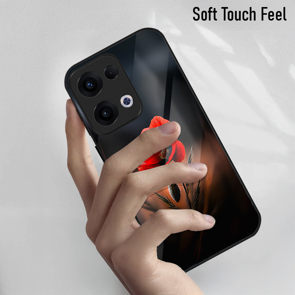 Oppo Reno 13 5G Premium Acrylic Shockproof Glass Back Case (Nature's Touch)