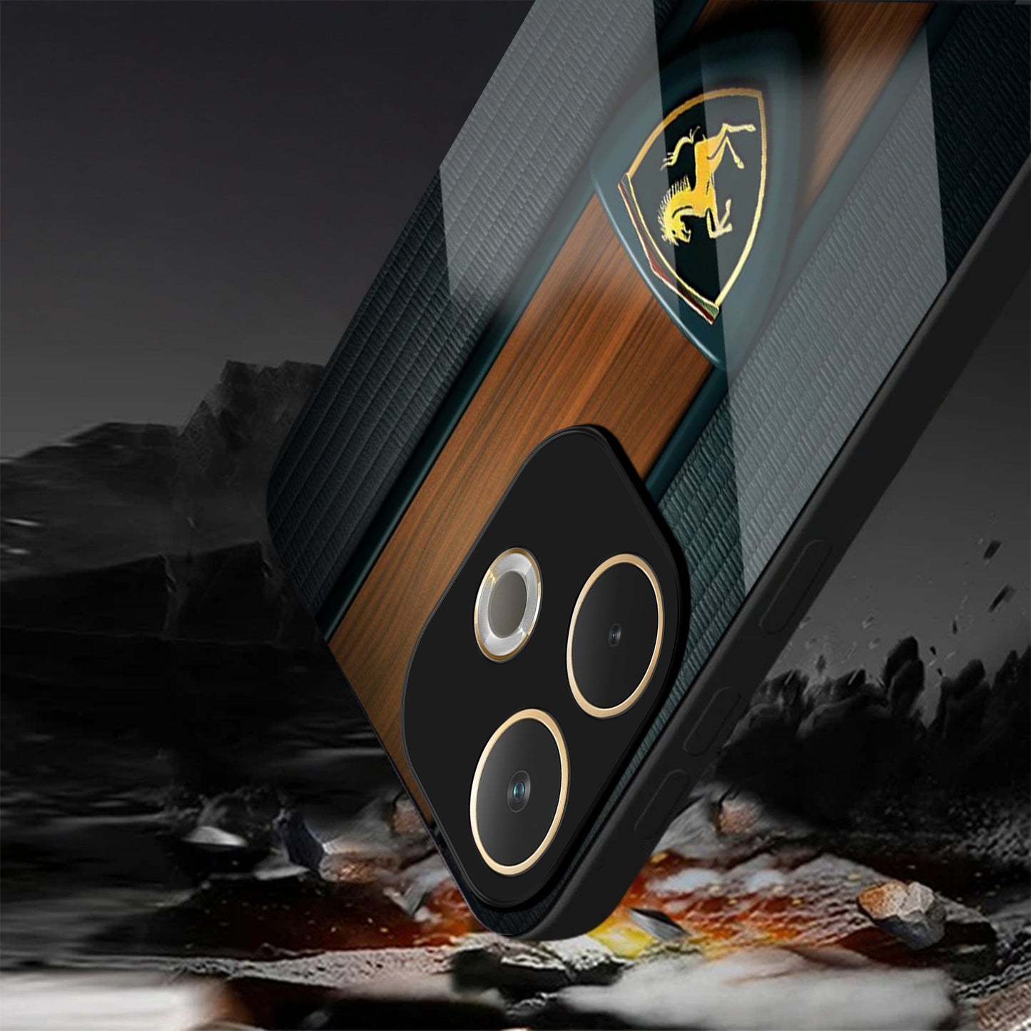 Oppo A5 Pro 5G Premium Acrylic Shockproof Glass Back Case (Royal Roadster)