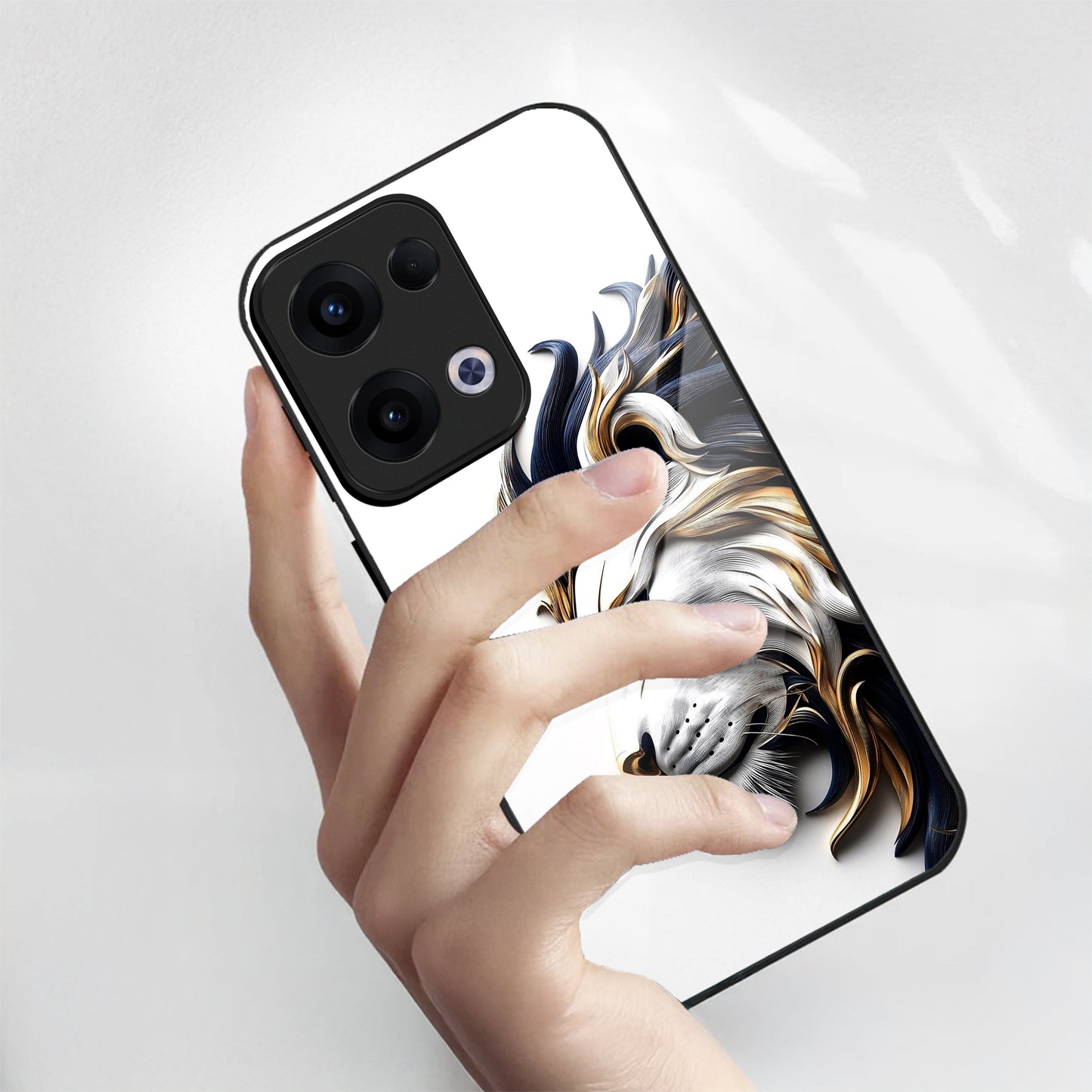 Oppo Reno 13 5G Premium Acrylic Shockproof Glass Back Case (King’s Flow)