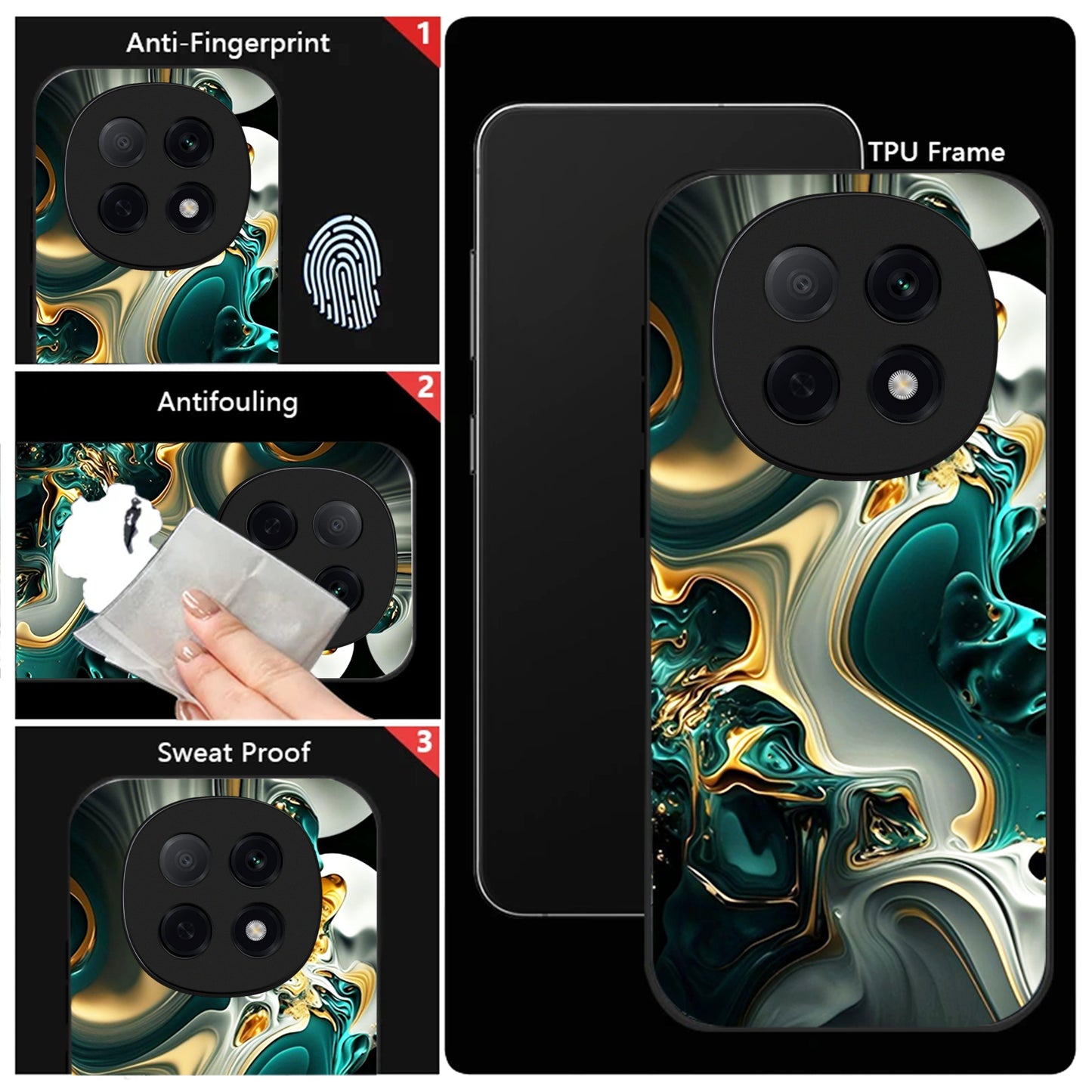 OPPO F29 Pro 5G Premium Acrylic Shockproof Glass Back Case (Ocean Ember)