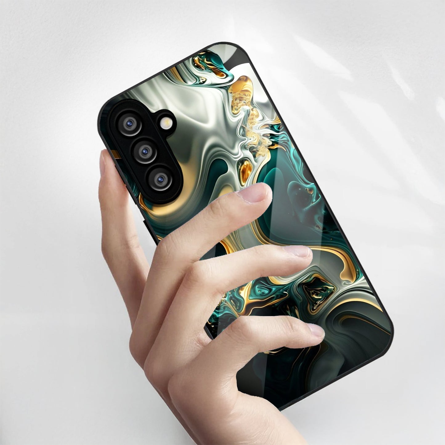 Samsung Galaxy A56 Premium Acrylic Shockproof Glass Back Case (Ocean Ember)