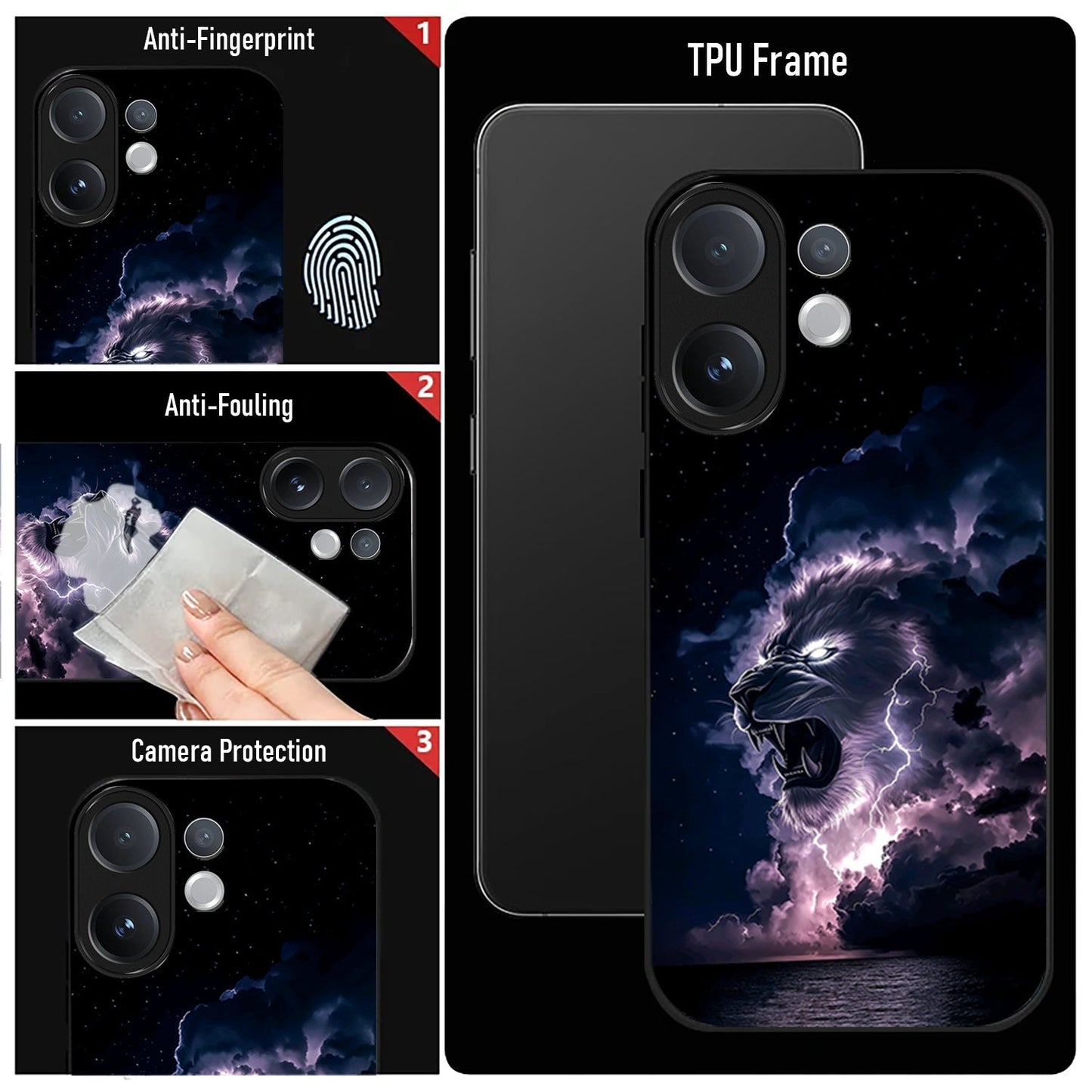 Vivo V60 5G Premium Acrylic Shockproof Glass Back Case (Storm King)