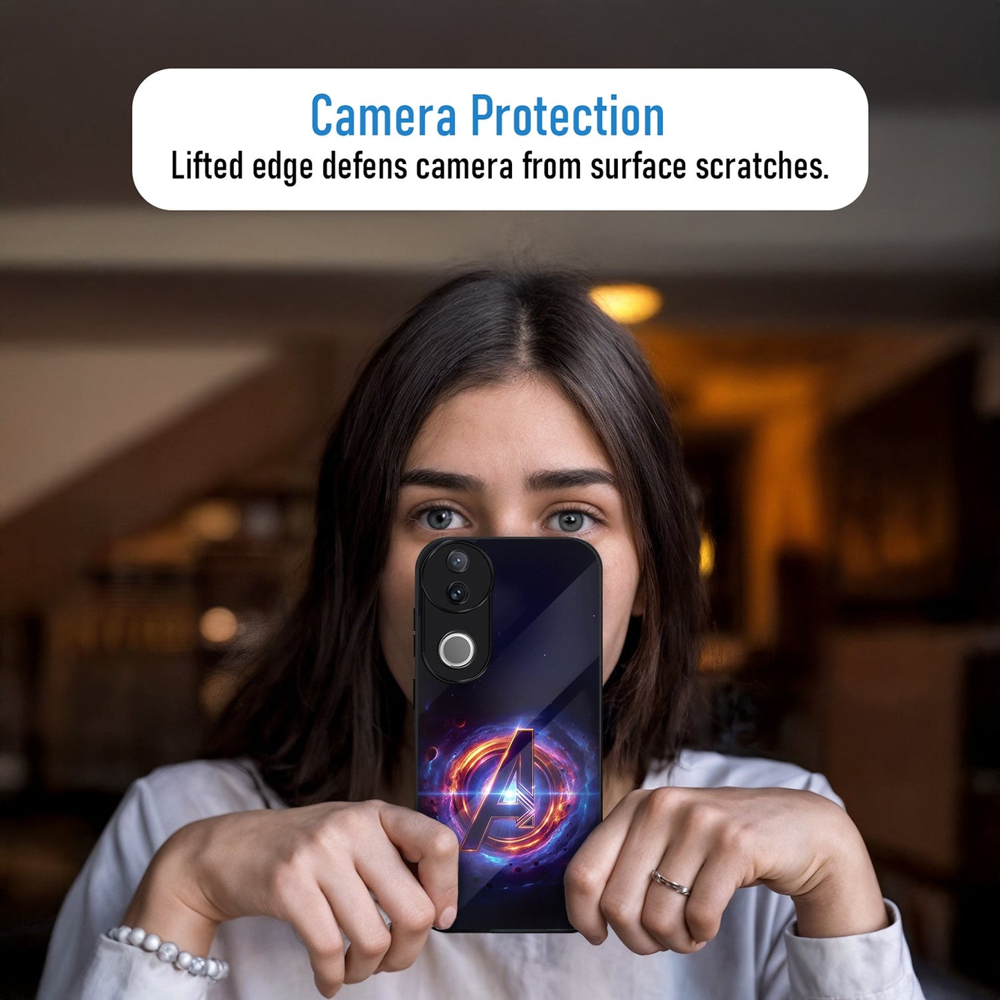 Vivo V50 5G Premium Acrylic Shockproof Glass Back Case (Endgame Impact)