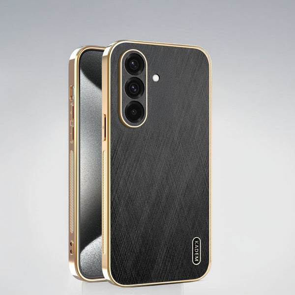 Samsung Galaxy A36 5G Premium Electroplated Frame Gold Thread Pattern Soft Case