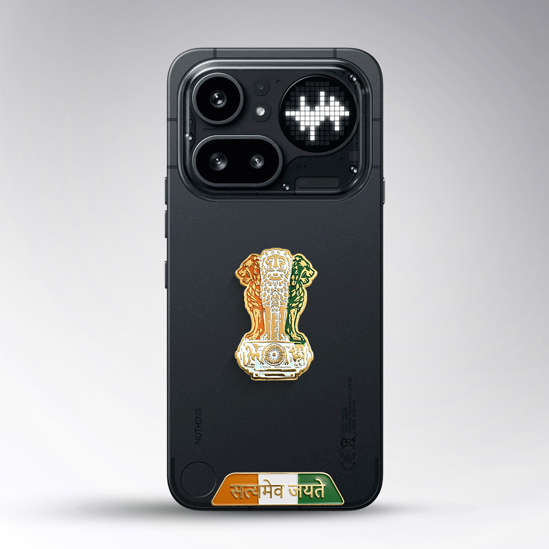 Nothing Phone 4A Pro 5G Compatible Satyamev Jayate 3D Metal Emblem Sticker