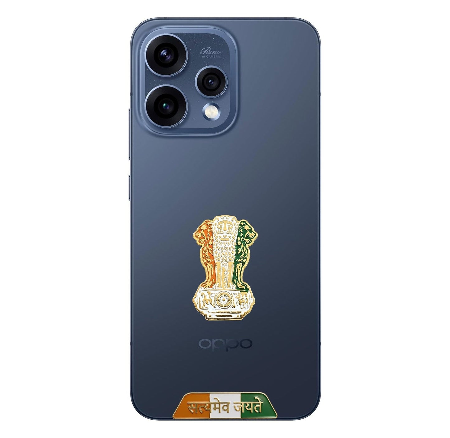 Oppo Reno 15 5G Compatible Satyamev Jayate 3D Metal Emblem Sticker