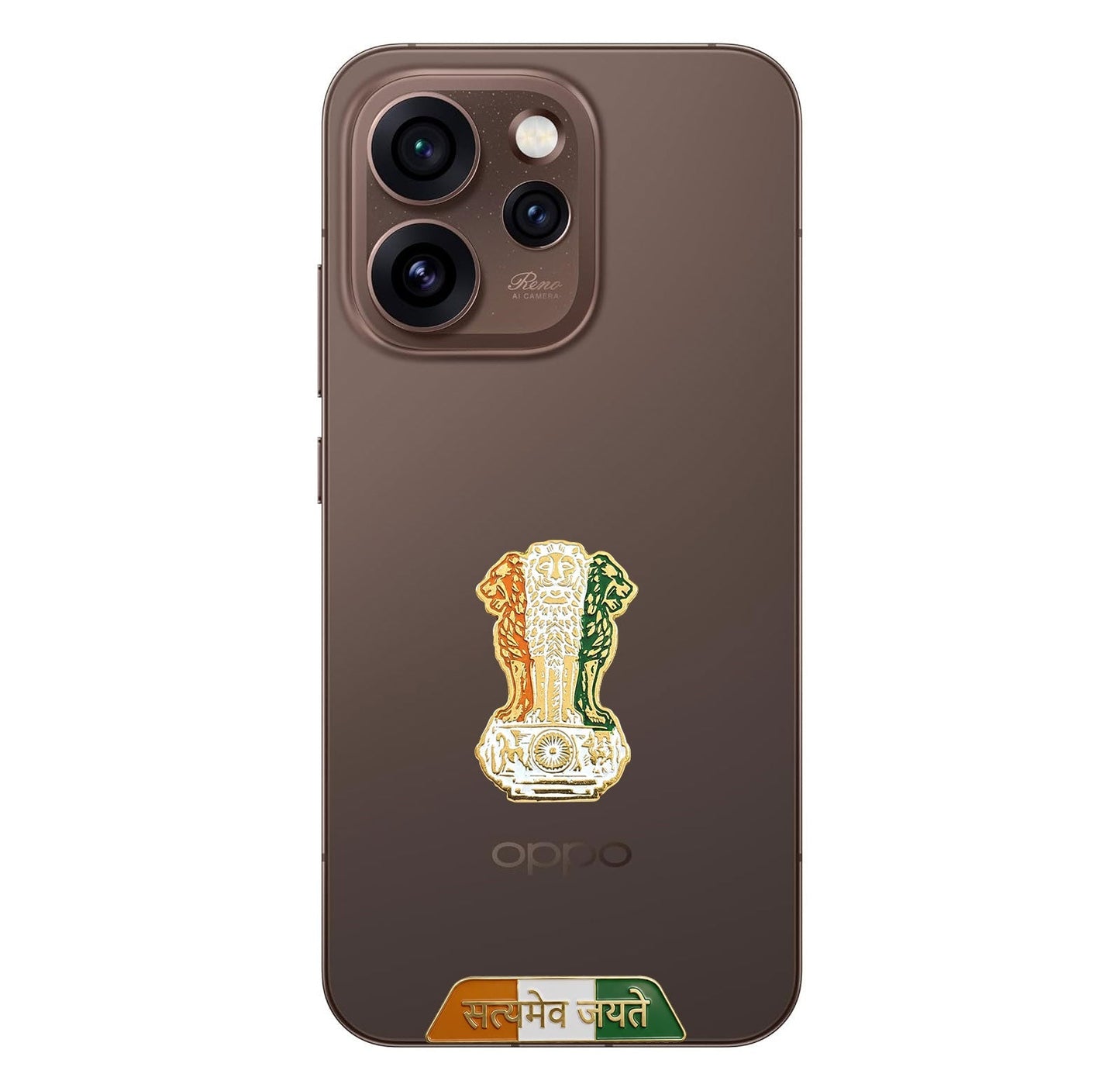 Oppo Reno 15 Pro 5G Compatible Satyamev Jayate 3D Metal Emblem Sticker