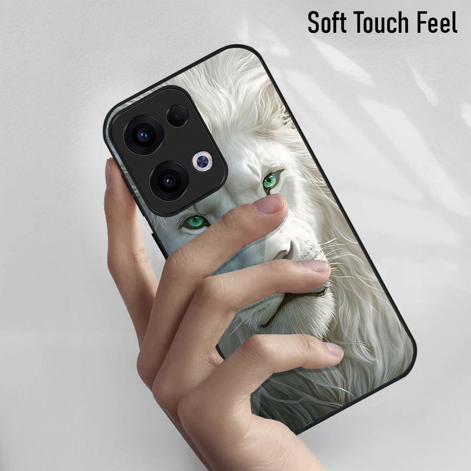 Oppo Reno 13 5G Premium Acrylic Shockproof Glass Back Case (Furry Elegance)