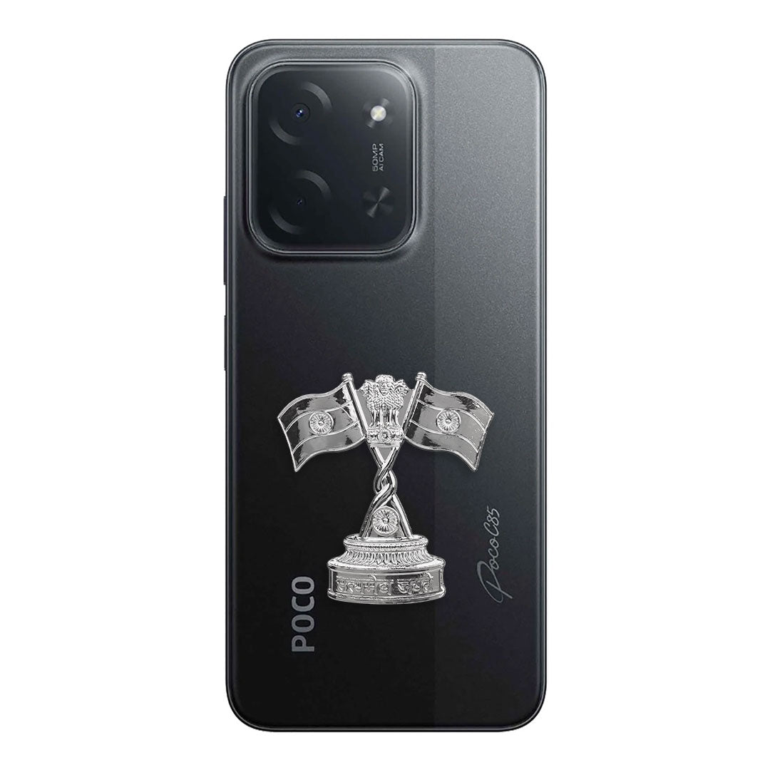POCO C85 5G Compatible Satyamev Jayate 3D Metal Emblem Sticker