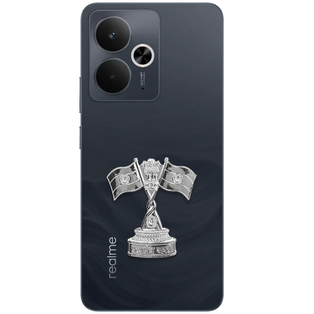 Realme 14T 5G Compatible Satyamev Jayate 3D Metal Emblem Sticker