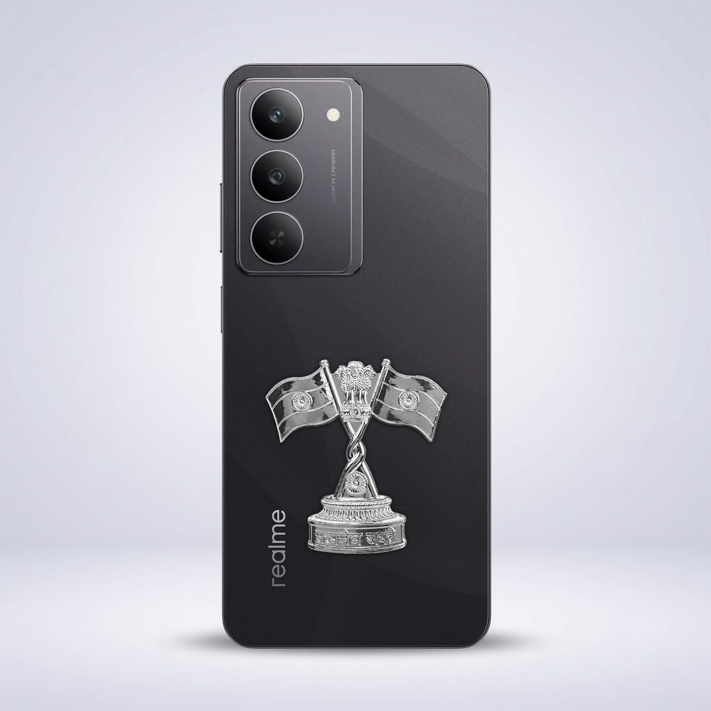 Realme 14X 5G Compatible Satyamev Jayate 3D Metal Emblem Sticker