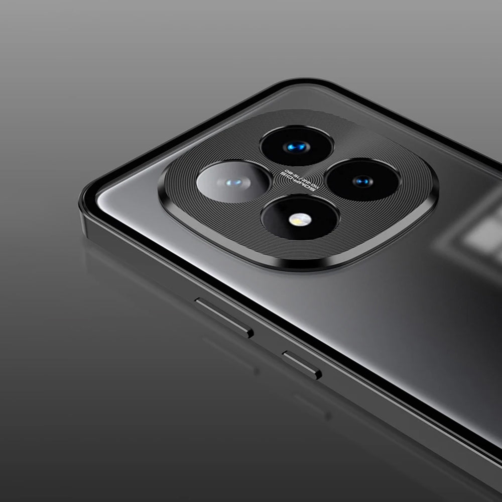 Redmi Note 14 Pro+ 5G Aluminium Metal Bumper Shield Transparent Back Case