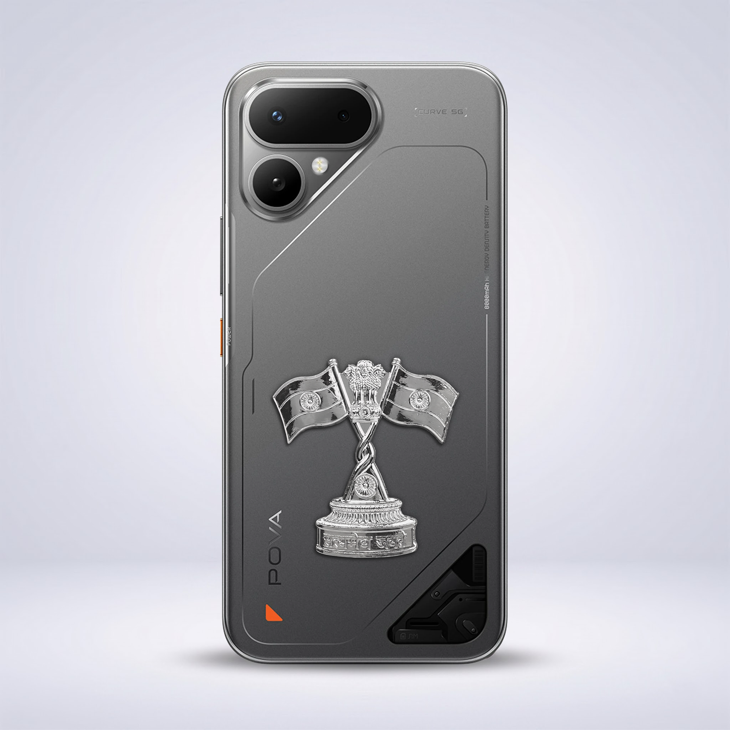 Tecno Pova Curve 2 5G Compatible Satyamev Jayate 3D Metal Emblem Sticker