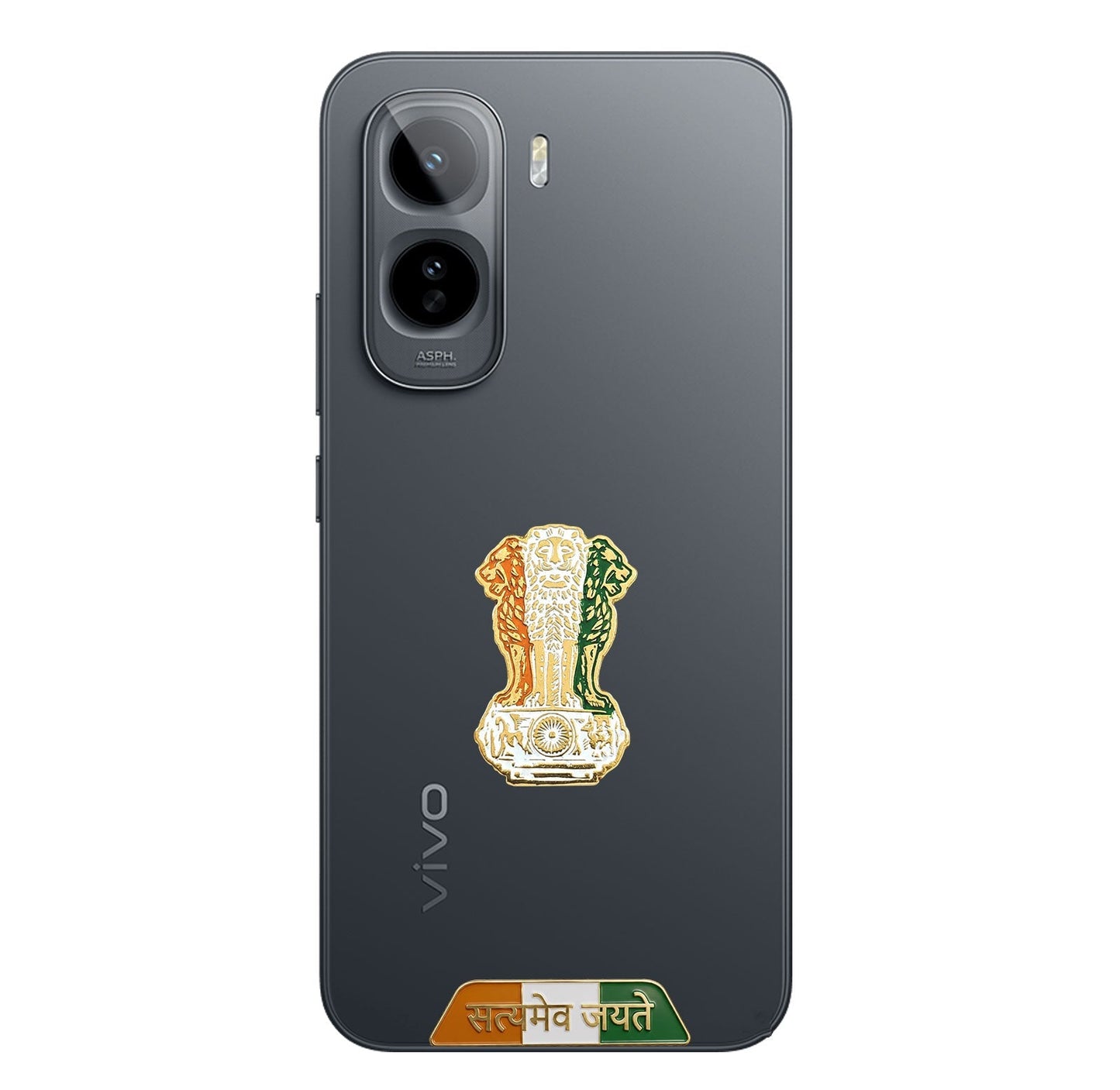 Vivo T5 Pro 5G Compatible Satyamev Jayate 3D Metal Emblem Sticker