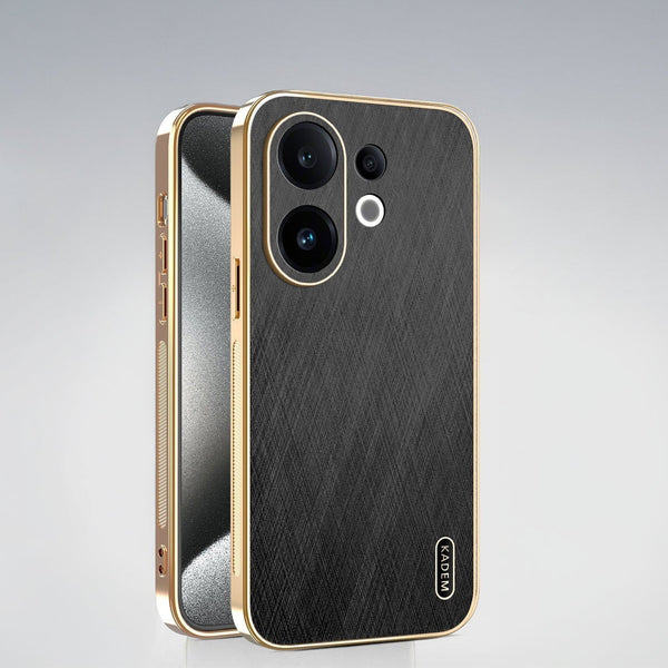 Vivo V60 5G Premium Electroplated Frame Gold Thread Pattern Soft Case