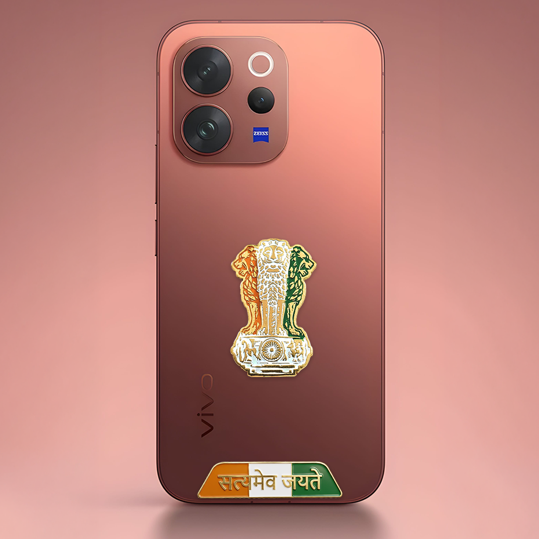 Vivo V70 5G Compatible Satyamev Jayate 3D Metal Emblem Sticker