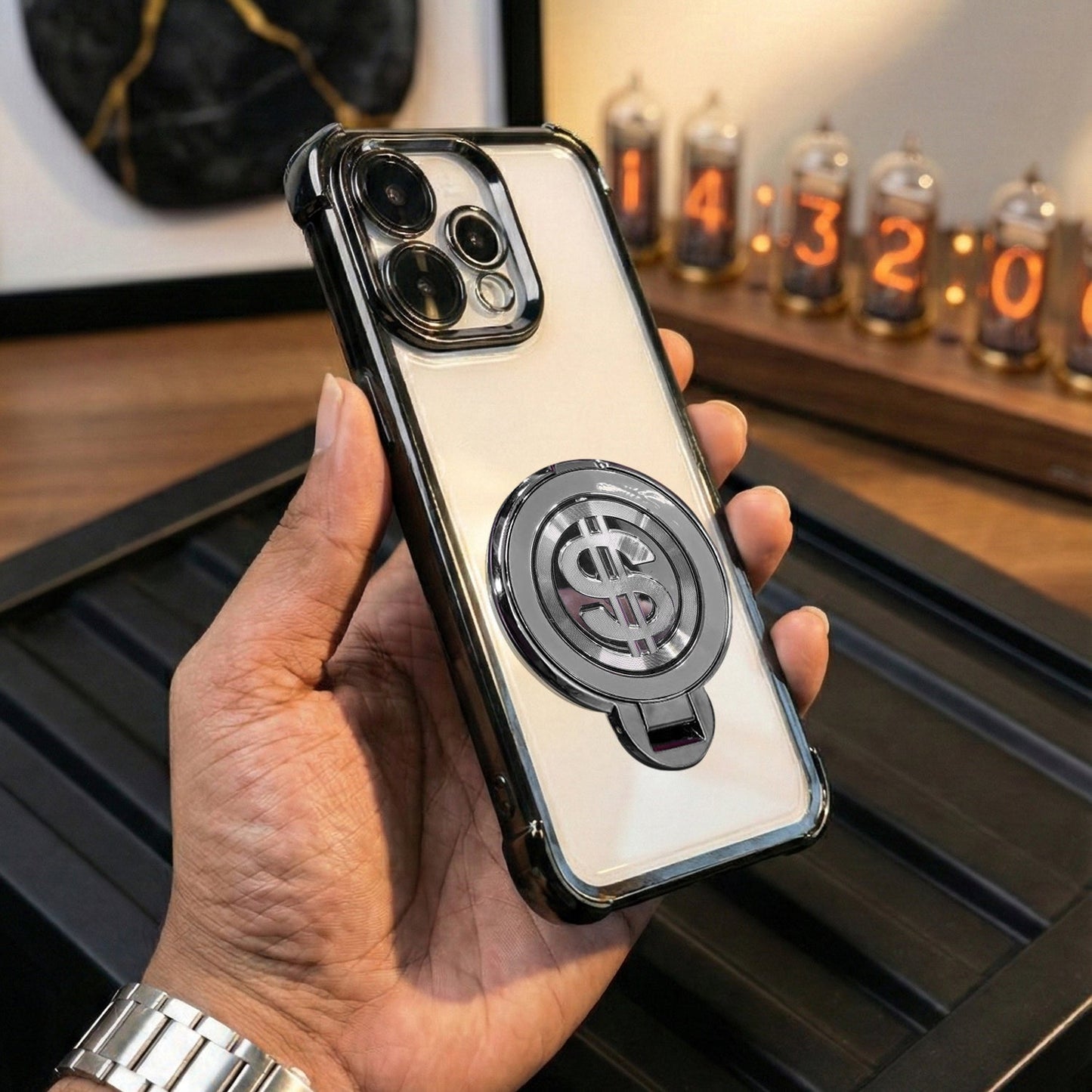 Oppo Reno 15 5G Four Corner Airbags 100% Original Astro Money Magnet Rotating Dollar Case