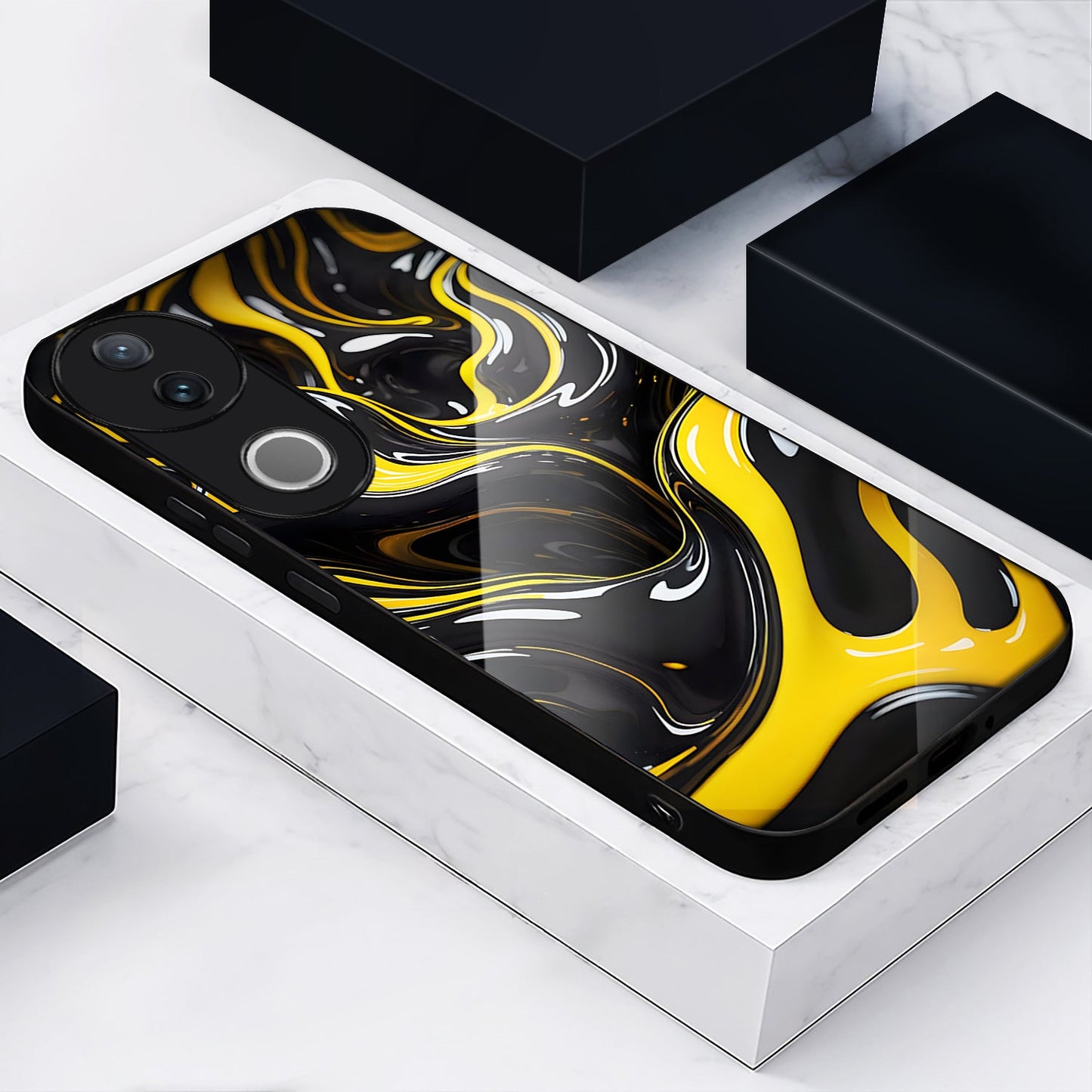 Vivo V50 5G Premium Acrylic Shockproof Glass Back Case (Liquid Armor)