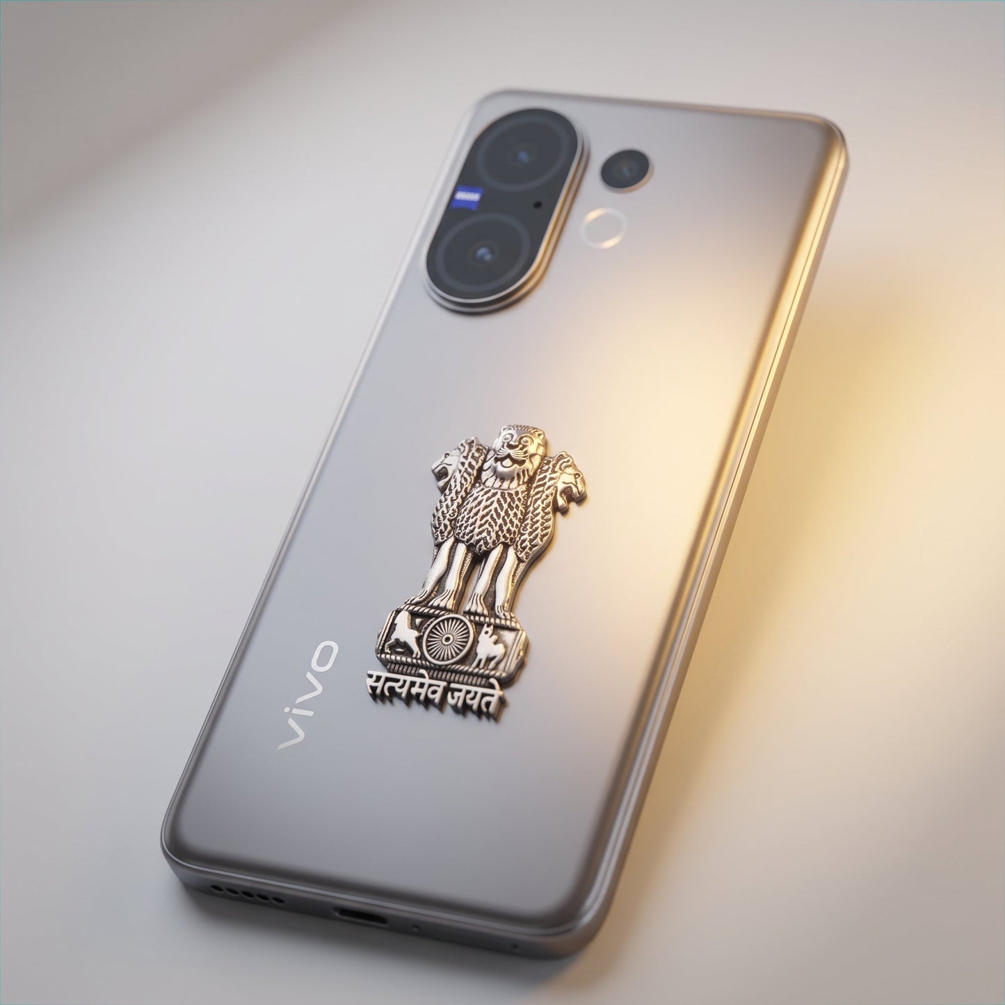 Vivo V60 5G Compatible Satyamev Jayate 3D Metal Emblem Sticker