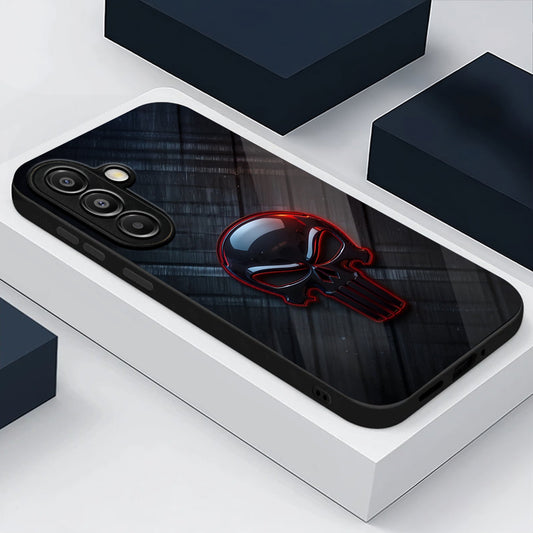 Samsung Galaxy A56 Premium Acrylic Shockproof Glass Back Case (Power Skull)