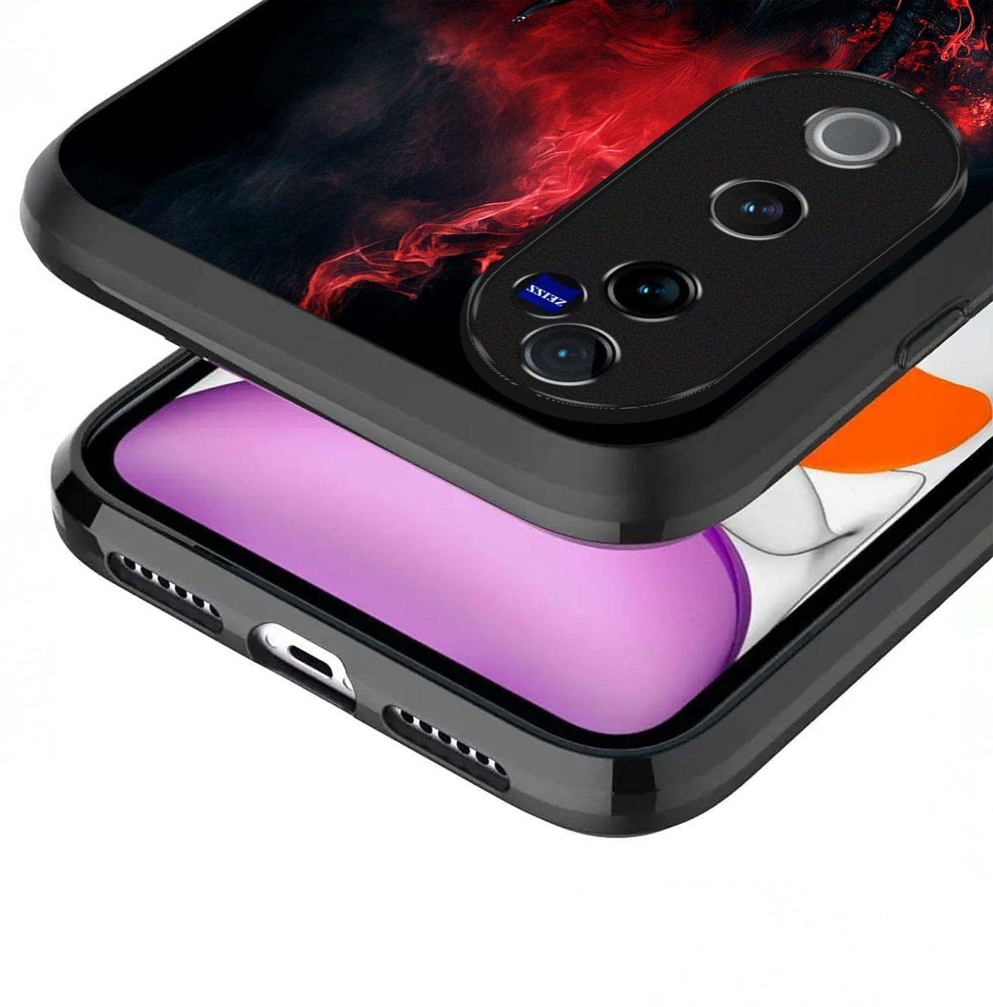 Vivo V40 Pro 5G Premium Acrylic Shockproof Glass Back Case (Fire-Dragon)