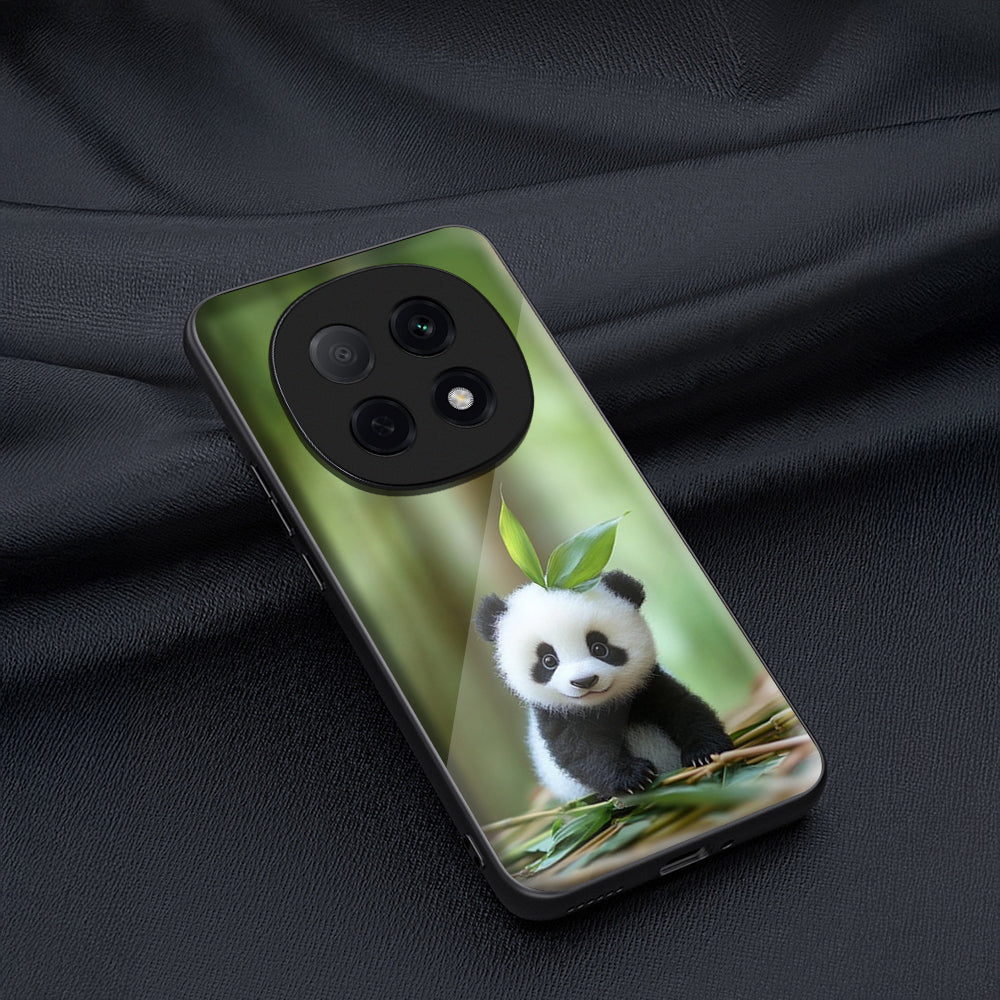 OPPO F29 Pro 5G Premium Acrylic Shockproof Glass Back Case (Bamboo Buddy Panda)