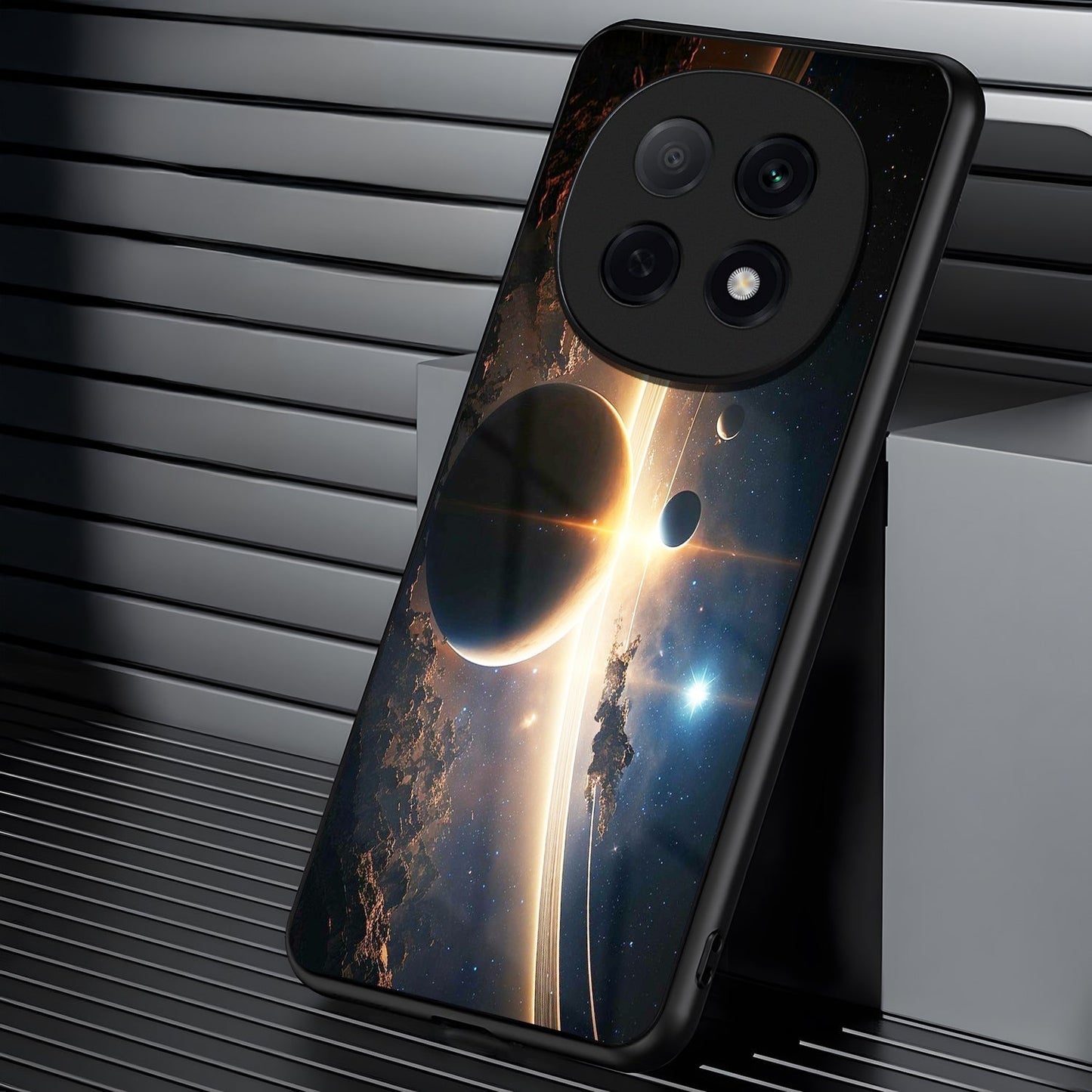 OPPO F29 Pro 5G Premium Acrylic Shockproof Glass Back Case (Orbit Horizon)