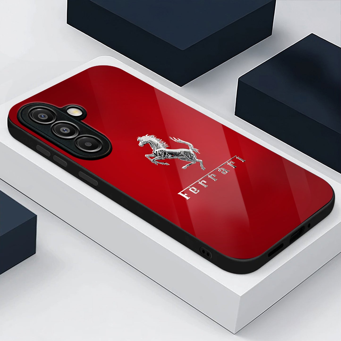 Samsung Galaxy A56 Premium Acrylic Shockproof Glass Back Case (Ferrari Passion)